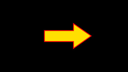 yellow arrow pointing to the right. 3d rendering. right direction sign. right arrows direction advancement silhouette style icon. direction pointer icon.
