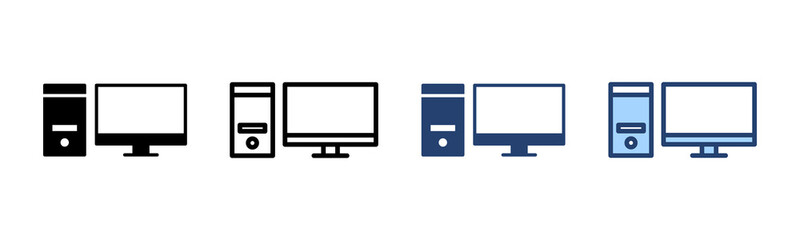 Computer icon vector. computer monitor sign and symbol