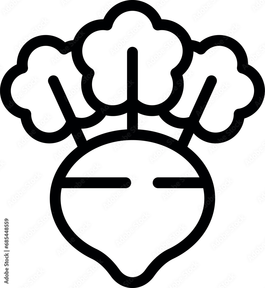 Sticker Healthy turnip icon outline vector. Veggie healthy cuisine. Farmland vegetable food - Stickers