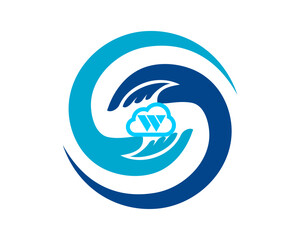 blue cloud letter W logo