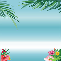 Fototapeta na wymiar Tropical Sea and Beach Background Vector