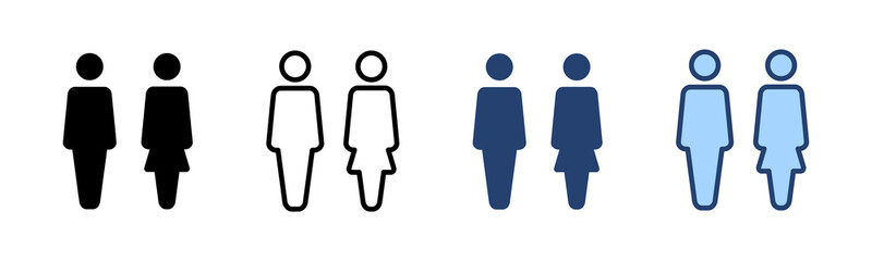 Man and woman icon vector. male and female sign and symbol. Girls and boys