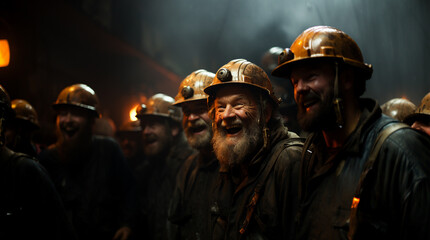 Happy miners who are happy to finish mining.
Generative AI