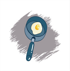 fried egg on a frying pan