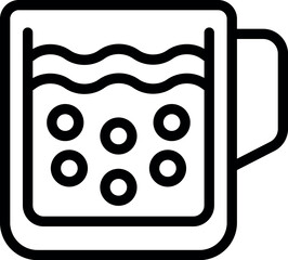 Bubble tea container icon outline vector. Tapioca pearls tea. Milky tea smoothie