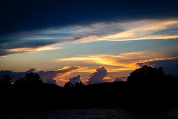 sunset over the river 