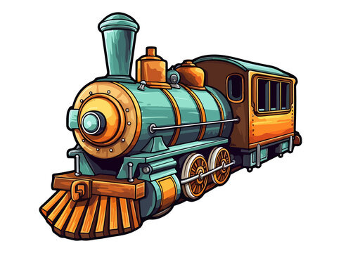 recommend clip art: Locomotive Train illustration for sticker design