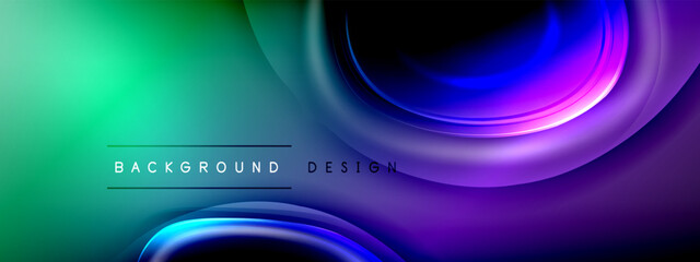 Circles lines and bubbles on bright glowing effect gradient with light and shadow effects. Dynamic interplay of light, shadow and depth. Futuristic and rhythmic technology design