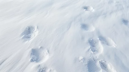 Zelfklevend Fotobehang De scheve toren Pisadas en la nieve generado por ia 