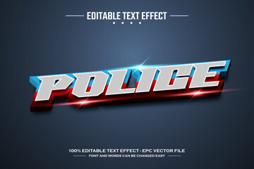 Police 3D editable text effect template