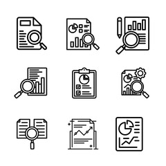 Icon set report, Analytic line illustration vector 
