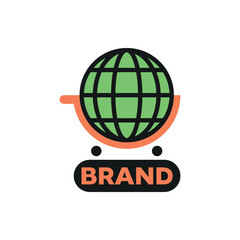 Shop the world online logo. Modern, unique, simple.