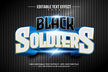 Black soldiers 3D editable text effect template