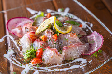 新鮮な食材で作ったカルパチョ