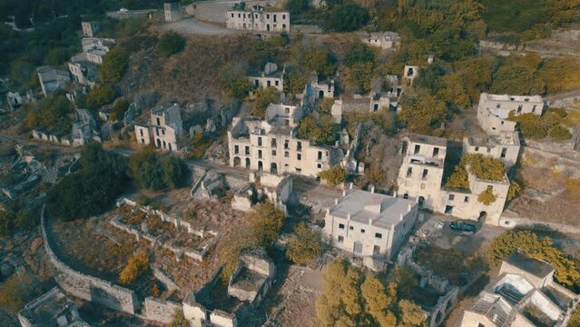The Past from the Sky: Gairo Vecchio, a Ghost Town in Ruins on the Island of Sardinia.