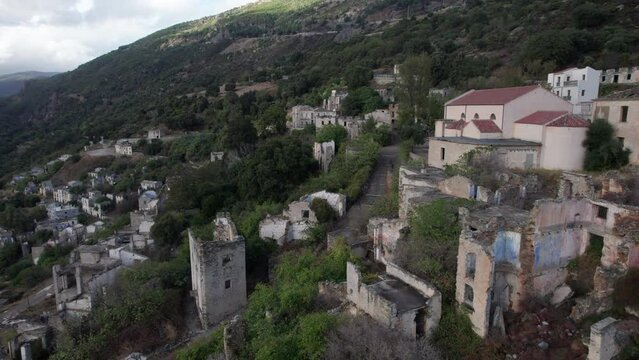 Flight in Time: Gairo Vecchio, a Ghost Town from Above on the Island of Sardinia.