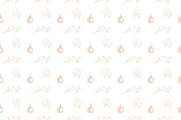Couple bird with nest outline as seamless pattern background