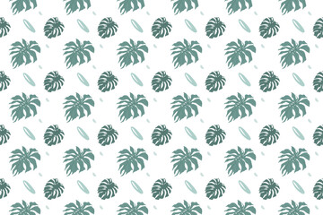 monstera leaf as seamless pattern background