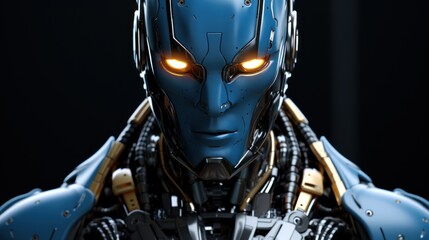 3d illustration of robots realistic human cyborg model background wallpaper ai generated image