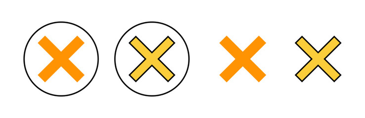 Close icon set for web and mobile app. Delete sign and symbol. cross sign