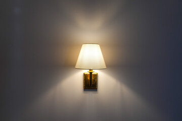 Warm glow of  wall lamp