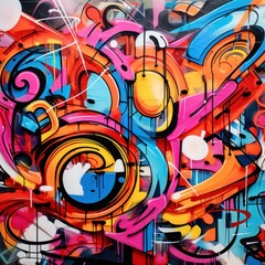 Abstract graffiti style colorful street art background wallpaper ai generated image