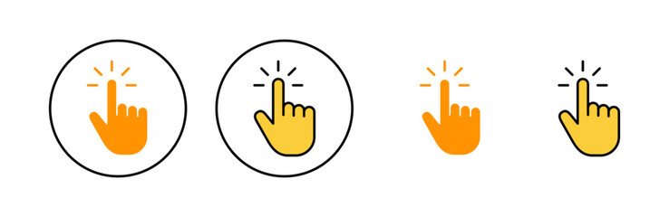 Hand cursor icon set  for web and mobile app. cursor sign and symbol. hand cursor icon clik