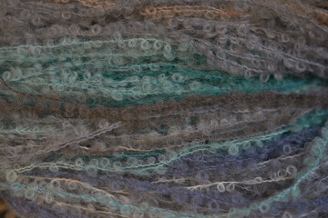 Alpaca wool fiber, a beautiful contrast of the dyed wool with natural ingredients.