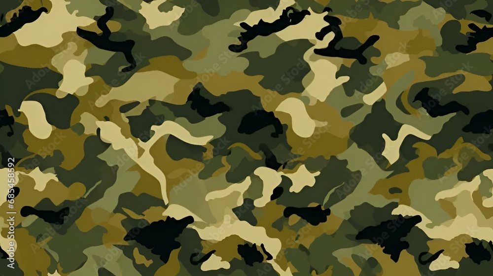 Wall mural camouflage pattern