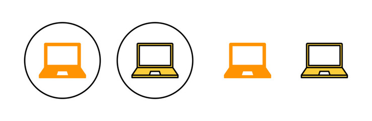 Laptop icon set for web and mobile app. computer sign and symbol