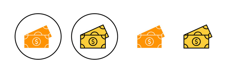 Money icon set for web and mobile app. Money sign and symbol