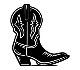 Cowboy boots, Cowgirl boots vector black graphic illustration