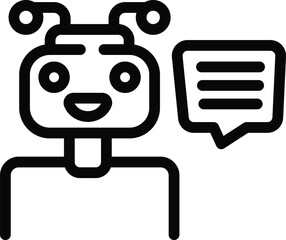 Chatbot smart assistant icon outline vector. Virtual digital agent. Interactive futuristic tool