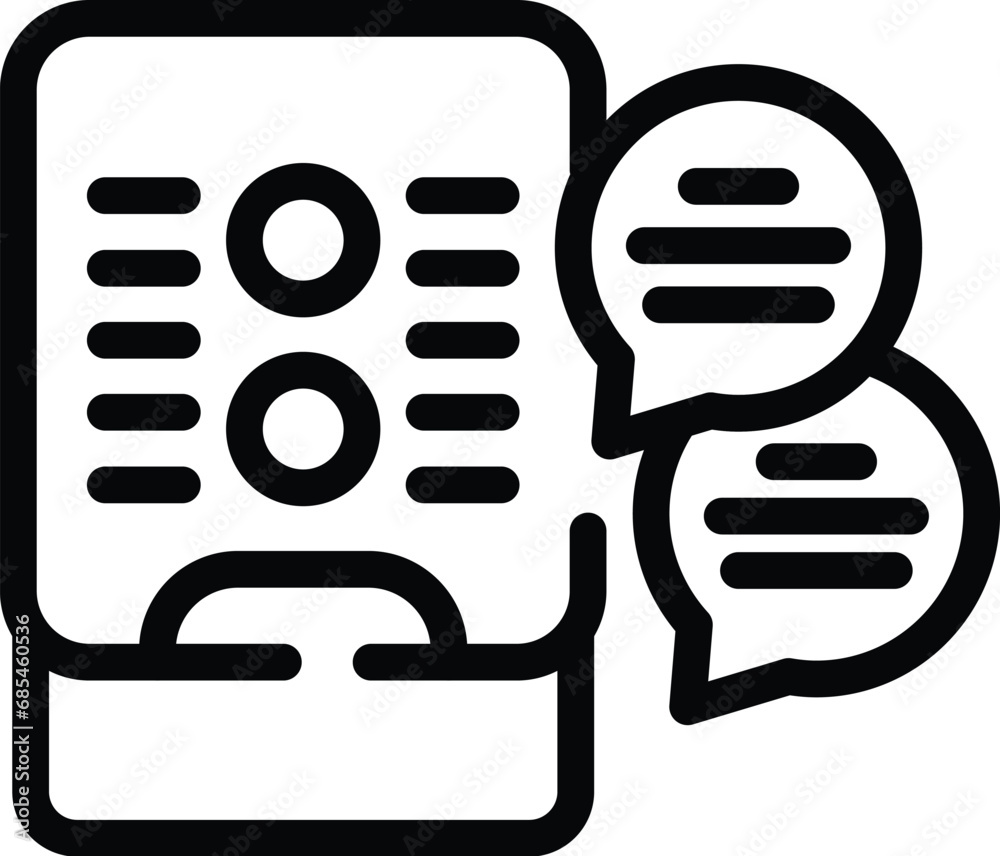 Poster smart talkative device icon outline vector. voice command assistant agent. interactive futuristic sp