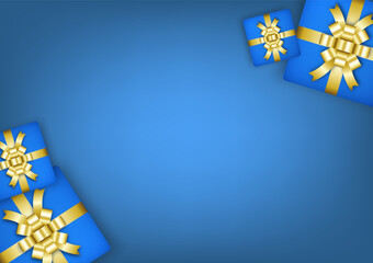 Gift boxes christmas on blue background