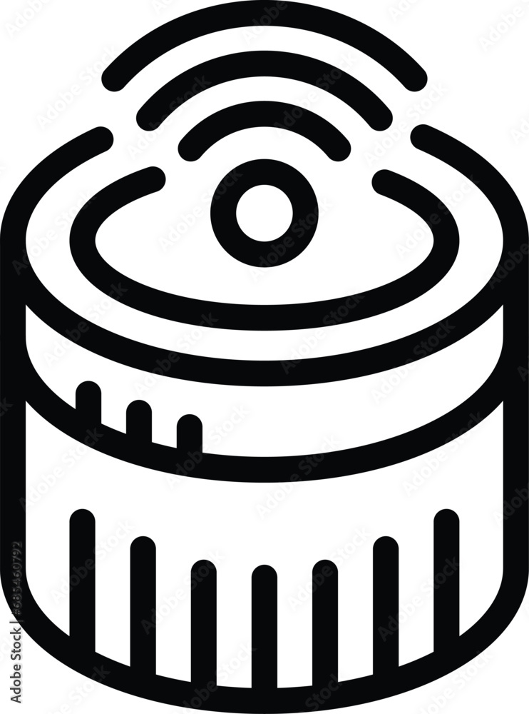 Poster wireless smart speaker icon outline vector. artificial intelligence system gadget. voice command cen