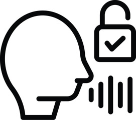 Human voice command for smart assistant icon outline vector. Artificial intelligence vocal system. Smart speaker device