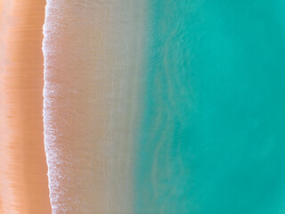 Beautiful waves sea surface in sunny day summer background, Amazing seascape, Top view beach sea background