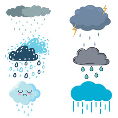 Rain and storm clouds set.