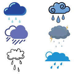 Rain and storm clouds set.