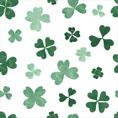Saint Patrick Leaves Seamless Pattern