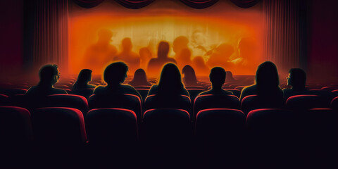 Silhouettes of people at theater