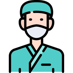 Doctor icon. Filled outline design. For presentation, graphic design, mobile application.