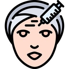 Botox injection icon. Filled outline design. For presentation, graphic design, mobile application.