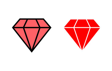 Diamond icon set illustration. diamond gems sign and symbol
