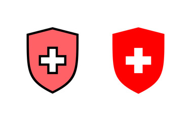 Health insurance icon set illustration. Insurance document sign and symbol