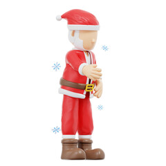 3d rendering santa claus greet pose illustration