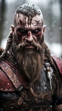 Close up of a Medieval Viking Warrior