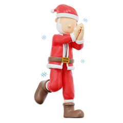 3d rendering santa claus in love pose illustration