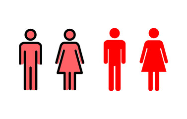 Man and woman icon set illustration. male and female sign and symbol. Girls and boys